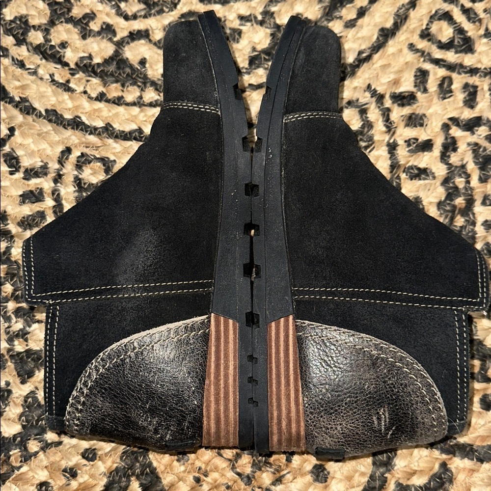 Sz 7⭐️Sorel Major Low Ankle Black, Distressed Charcoal Side Zip Fall Boots